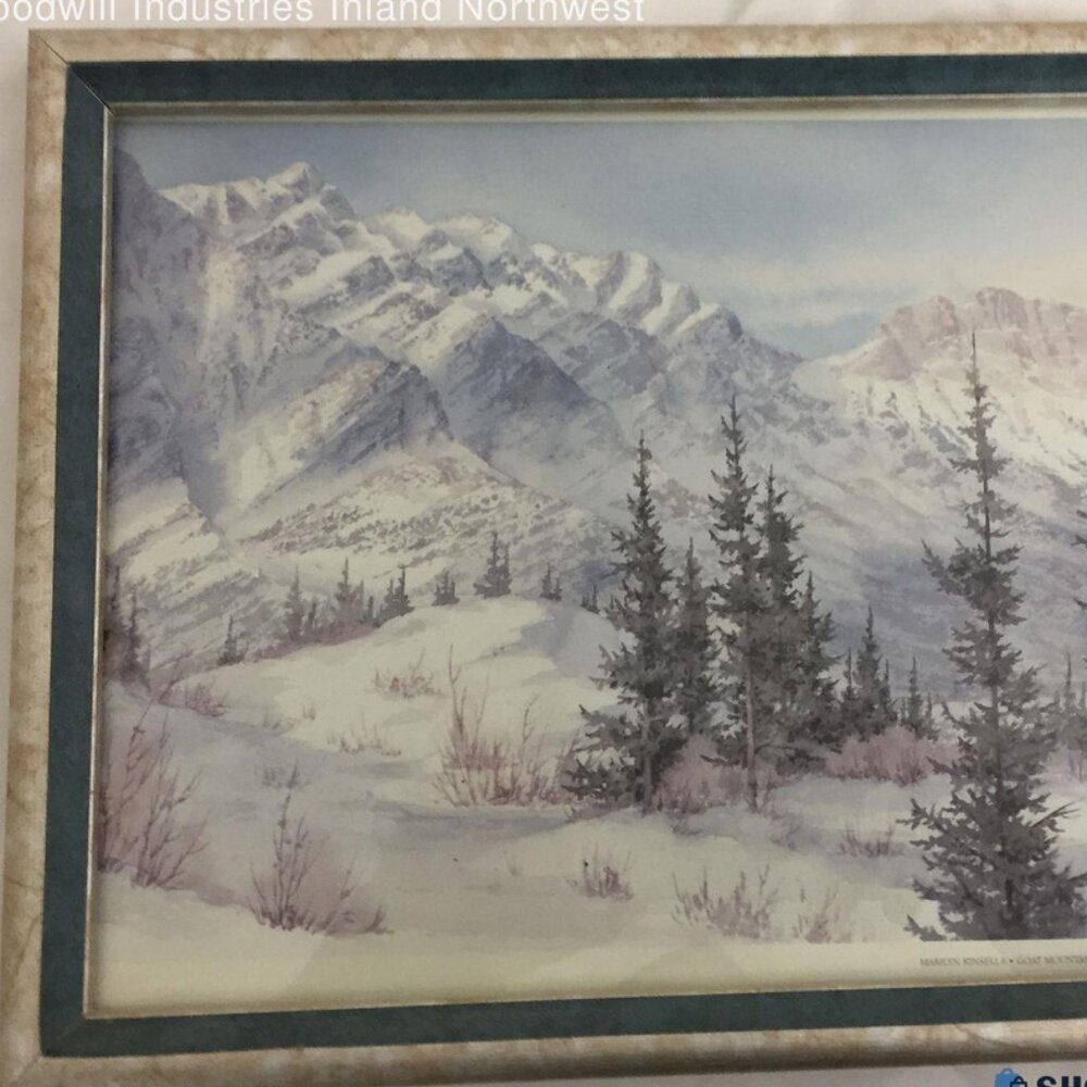 Marilyn Kinsella* Goat Mountain And Yamnuska Landscape Watercolor Print* 11x9" - Picture 4 of 8